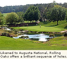 Linkened to Augusta National, Rolling oaks offers a brilliant sequence of holes.