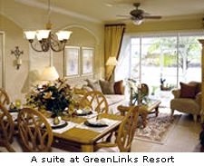 A suite at GreenLinks Resort